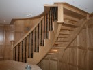 Helical staircase with metal balusters