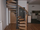 Large Scandinavian Spiral Staircase with Solid Timber Handrails