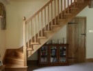 Solid timber staircase with timber balusters