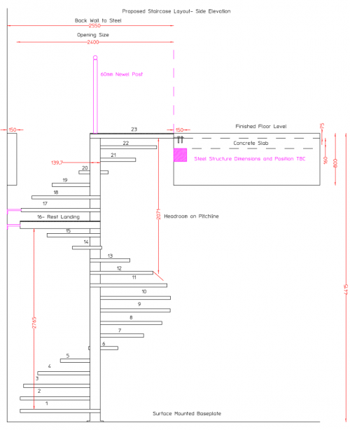 Staircase CAD Diagram